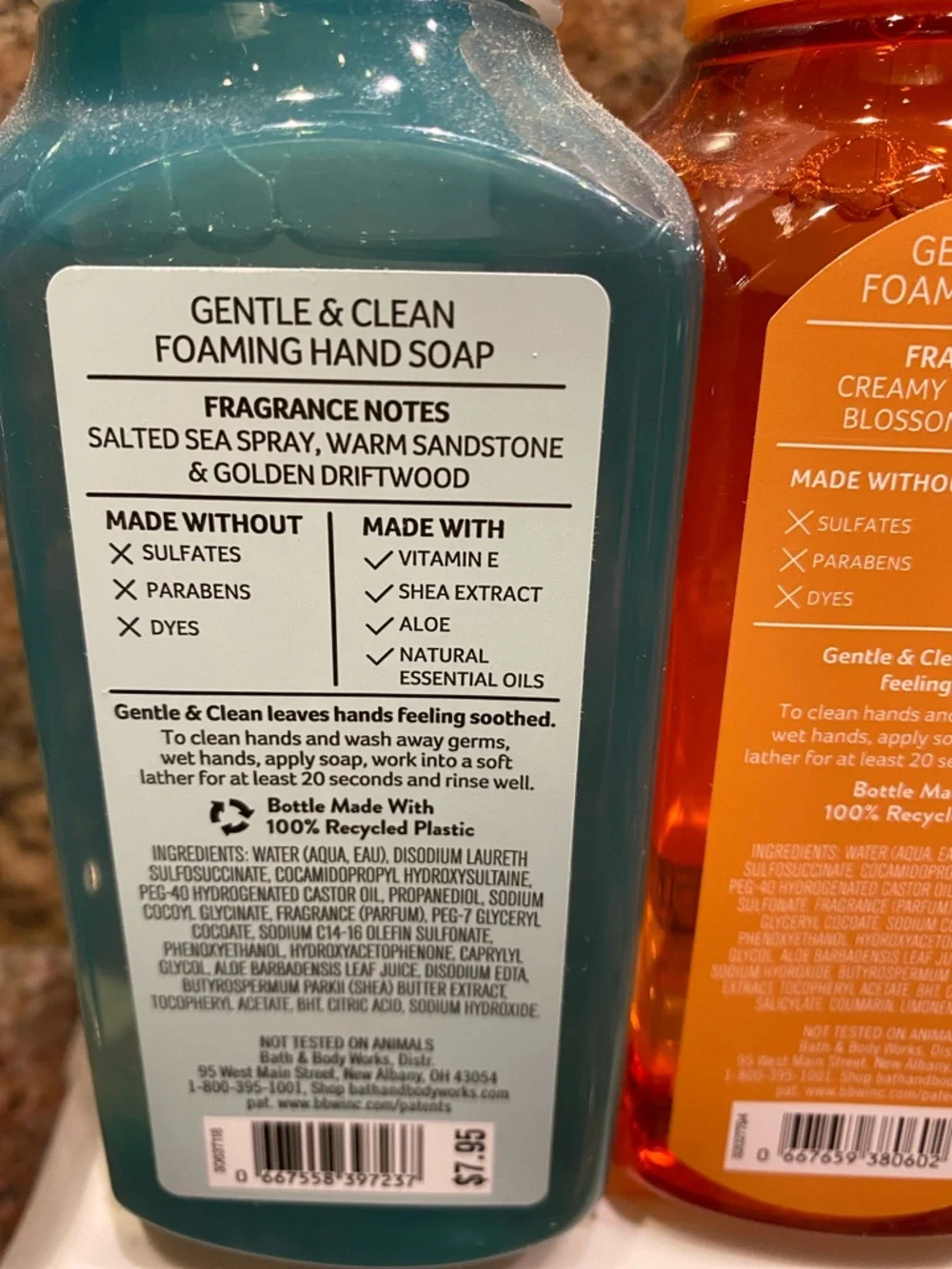 1)-SEA & SANDSTONE, 1)-SANTORINI COAST by B&BW, Foam Hand Soaps, 8.75-fl oz, NWT